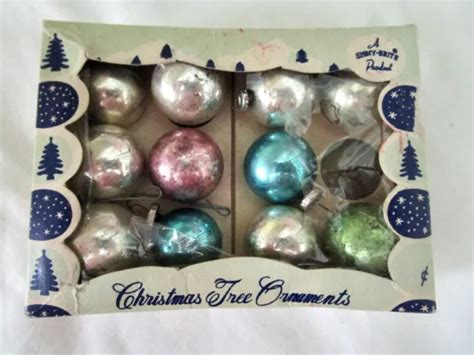 Vintage Christmas Shiny Brite Mercury Glass Ball Ornament Lot Mini