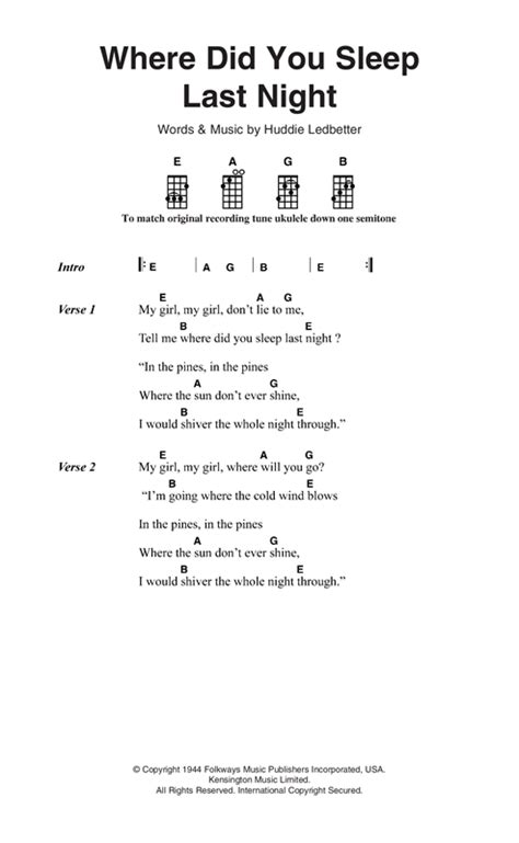 Interlude guitar lessons for beginners learn to play where did you sleep last night easy guitar song. Where Did You Sleep Last Night sheet music by Nirvana ...