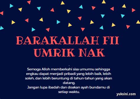 Maybe you would like to learn more about one of these? Kata Kata Ucapan Ulang Tahun Untuk Anak Laki Laki Islami