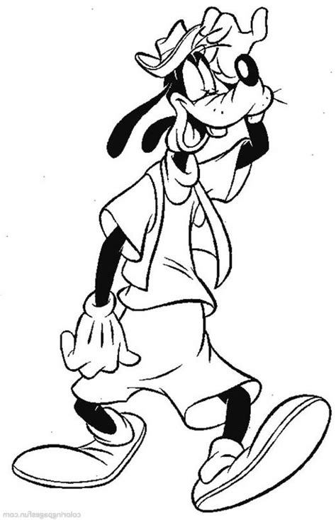 Goofy Sitting Coloring Page Netart Disney Character D
