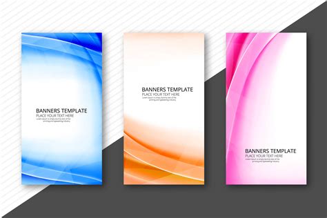 Modern Colorful Wave Headers Set Business Template Design 249840 Vector