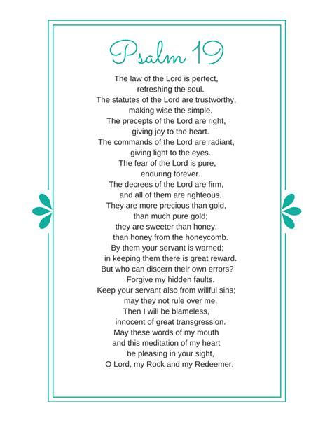 Praying Psalm 19 Over Your Child Free Printable Psalms Bible