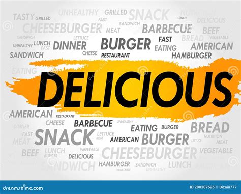 Delicious Word Cloud Stock Illustration Illustration Of Fastfood