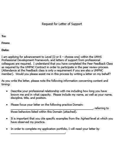 It can also be for requesting the samples of material, documents, and assistance, etc. 8+ Support Letter Templates in PDF | Google Docs | Word ...