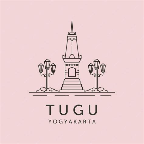 Premium Vector Tugu Jogjakarta Line Art Logo Vector Symbol