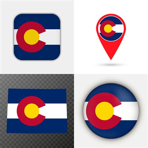 Set Of Colorado State Flag Vector Illustration 14888862 Vector Art At