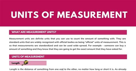 Units Of Measurement Length Weight Capacity Volume And Time • 7esl