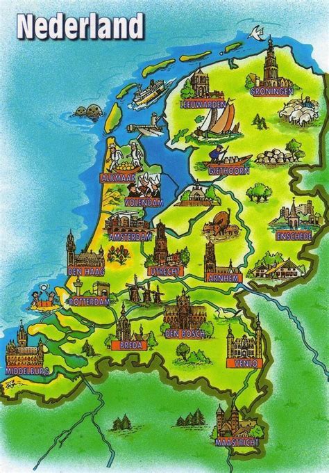 Mapa Turystyczna Holandii Atrakcje Turystyczne I Zabytki Holandii
