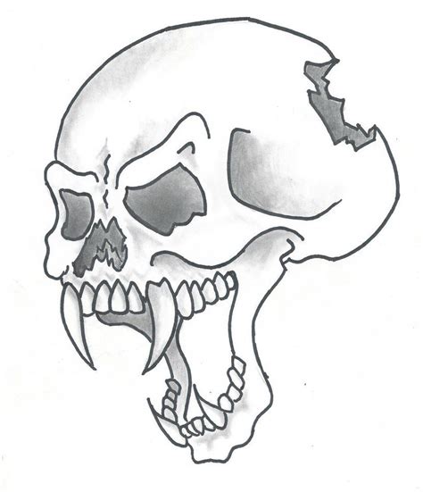 Cartoon Style Skull Skulls Drawing Skull Drawing Sketches Easy