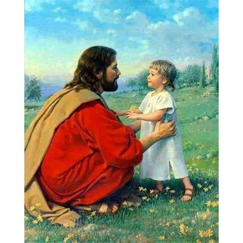 2019 Jesus And Little Girl Diy Diamond Painting Embroidery 5d Cross