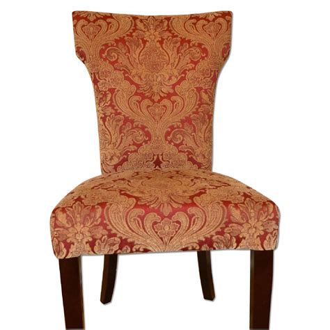 Pier 1 Carmilla Dining Chairs In Red Damask Set Of 4 Aptdeco