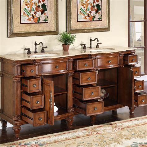 Shop traditional white bathroom vanities from ashley furniture homestore. Silkroad Exclusive Blair 72" Double Bathroom Vanity Set ...