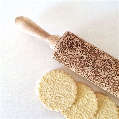 Lace Pattern Embossing Rolling Pin Laser Engraved By Texturra
