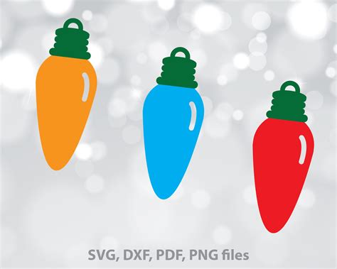 Light bulb SVG file Christmas lights dxf Lights Cut file