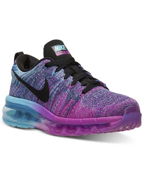 Nike Womens Flyknit Air Max Running Sneakers From Finish Line In Blue