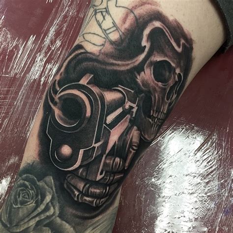 Skeleton Gun Tattoo ~ Z Tattoo Geek Ideas For Best Tattoos