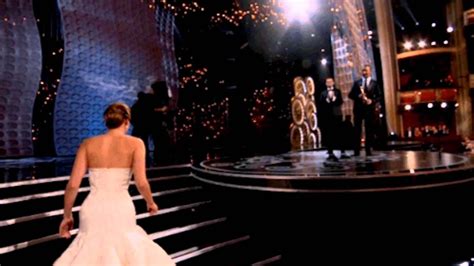 Jennifer Lawrence Falls Oscars 2013 1080p Hd Oscar Awards Speech Silver