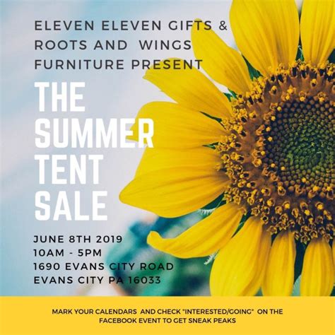 Check spelling or type a new query. Tent Sale Preview • Roots & Wings Furniture LLC