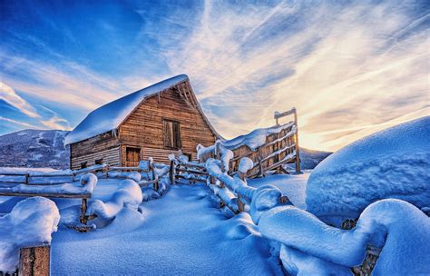 Download Mountain Snow Winter Wood Man Made Cabin 4k Ultra Hd Wallpaper