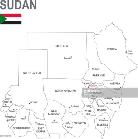 Outline Map Of Sudan With Flag High Res Vector Graphic Getty Images