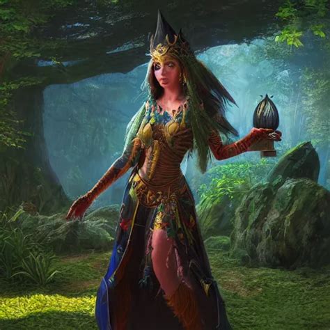 Beautiful Art Portrait Of A Female Fantasy Sorceress Stable Diffusion