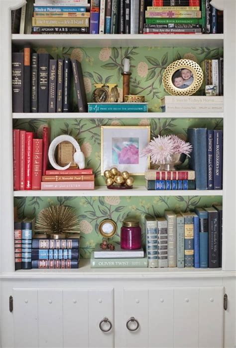 How to wallpaper a bookcase. Add Wallpaper to Your Bookcase for an Instant Style ...