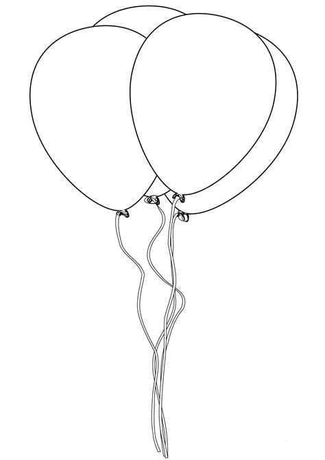 Four Balloons Coloring Page Colouringpages