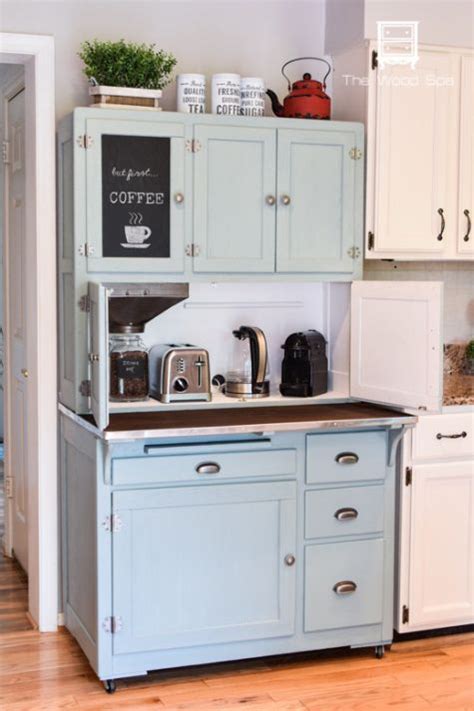 Stay tuned as i'll be opening my summer calendar soon! Coffee Bar - The Wood Spa-1 | Coffee bar home, Coffee bars in kitchen, Hoosier cabinet