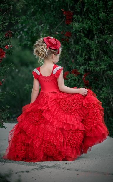 Ball Gown Jewel Red Kids Girls Dress Ch0154 Uk