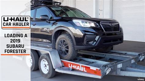 It worked fine, but it just fit on both length and width. Loading a 2019 Subaru Forester On a U-Haul Car Hauler ...