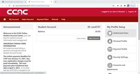 1st Time Logging Into The Online Student Account Center Ccacs Help