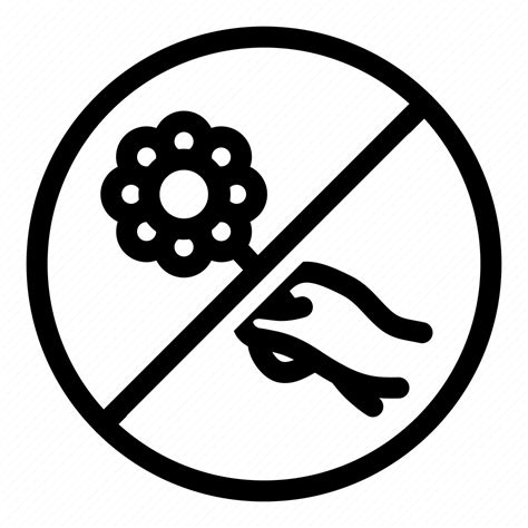 Dont Pick Flowers Flower Forbidden Prohibited Stop Warning Icon