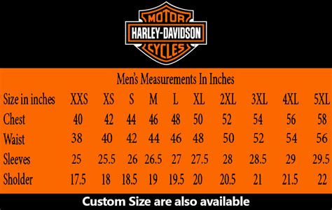 Harley Davidson Size Chart Jacket Vlrengbr