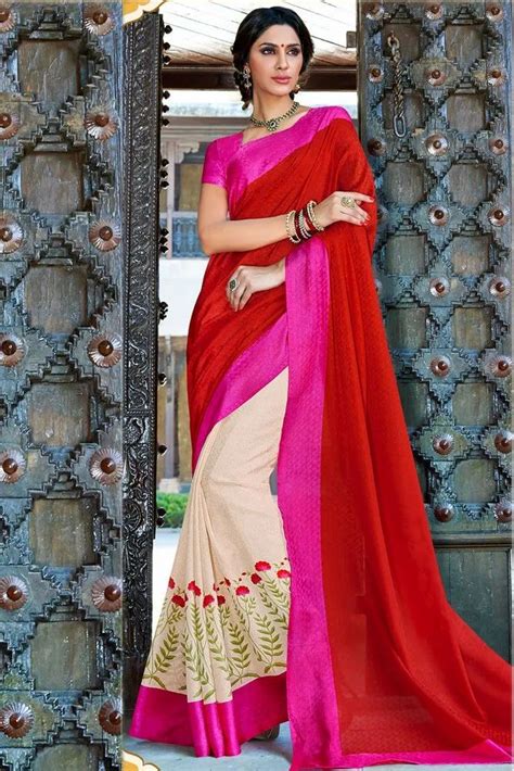Red Bhagalpuri Silk Printed Saree At Best Price In Surat By Sky Sarees