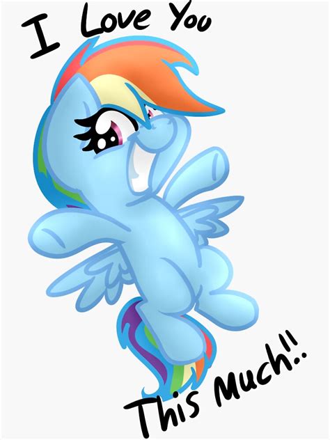 Rainbow Dash Loves You Sticker For Sale By Lbrcloud Redbubble