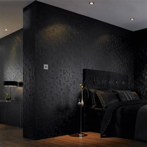20 Amazing Textured Wallpaper Ideas Black Wallpaper Bedroom