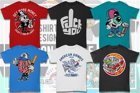 40 Cartoon Tshirt Designs Bundle 1 Buy T Shirt Designs
