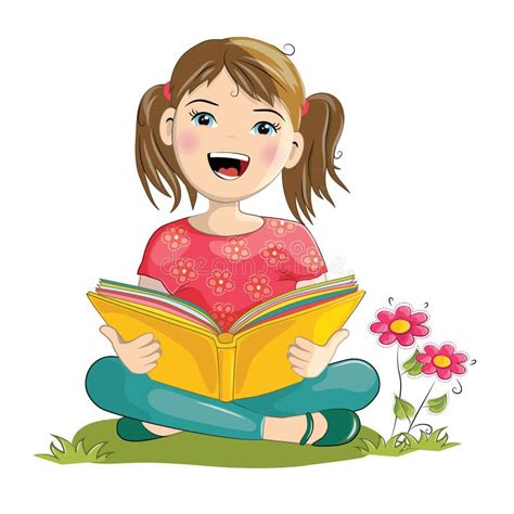 Cartoon Girl Reading Book Stock Illustrations 20196 Cartoon Girl Reading Book Stock