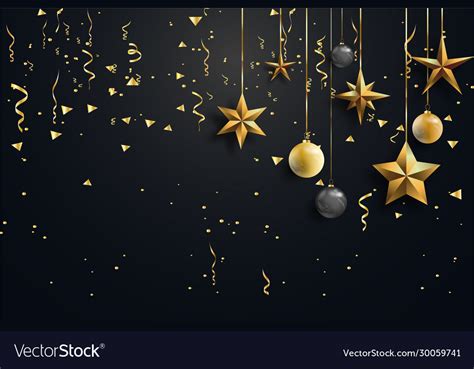 Elegant Christmas Background With Shining Gold Vector Image