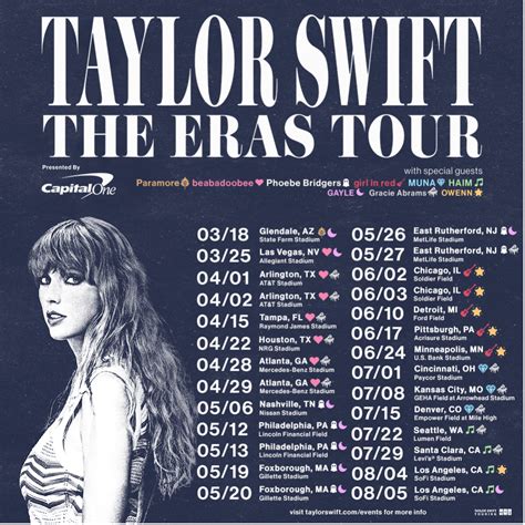 Taylor Swift The Eras Tour Us Dates Announced Presented By Capital
