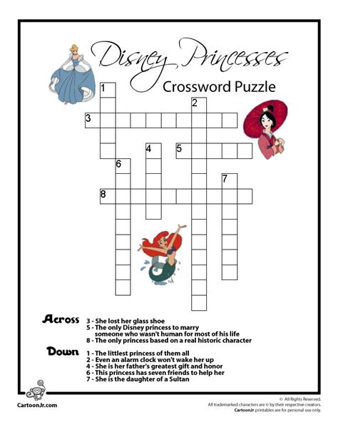 Movie Themed Crossword Puzzles Printable Printable Word Searches