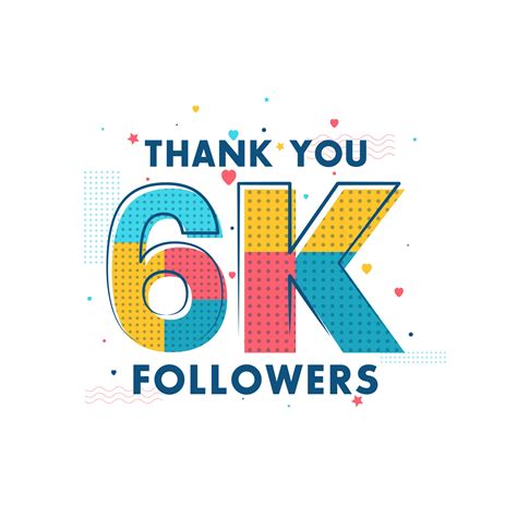 Thank You 6k Followers Celebration Greeting Card For 6000 Social