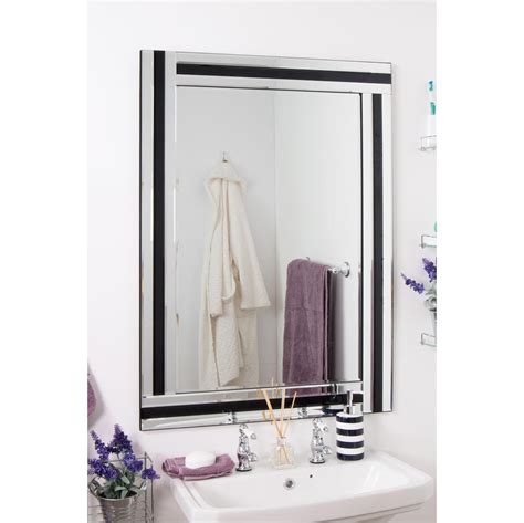 Dalton Large Black Silver Bevelled Triple Edge Wall Mirror Etsy Uk