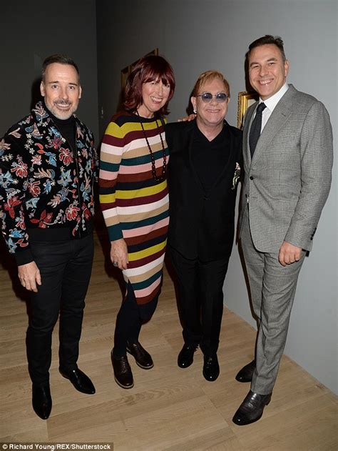 'i still want my dad's approval'. David Walliams looks happy as he attends Elton John's ...