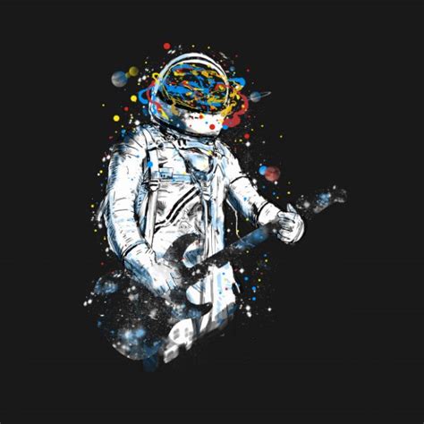 Space Guitar Astronaut T Shirt By Kharmazero The Shirt List
