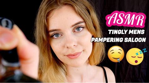 asmr [tingly] mens grooming pampering service whispering shaving cream face massage tapping