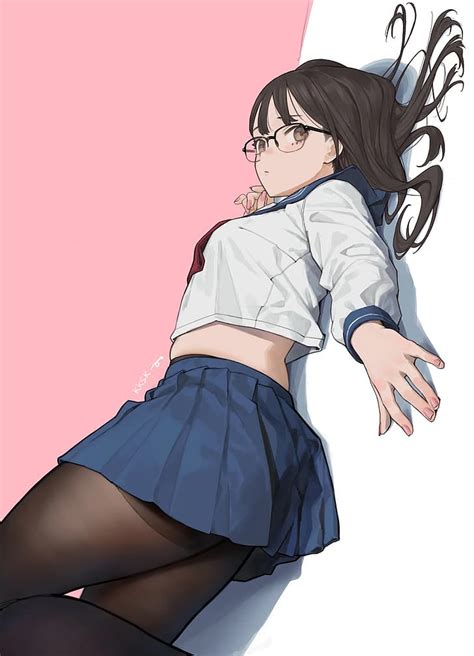 X Px Free Download Hd Wallpaper Anime Girls Pantyhose Uniform Skirt Lying Down