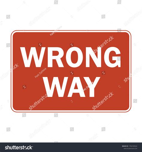 Wrong Way Road Sign Vector Illustration Stock Vector Royalty Free