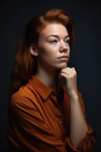 Premium Ai Image Shot Of A Thoughtful Young Woman Standing Against A