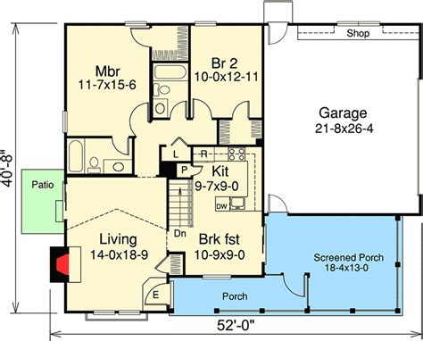 Check out this cool lake house plan! Cottage with Screened Porch, Garage and Shop - 57098HA ...
